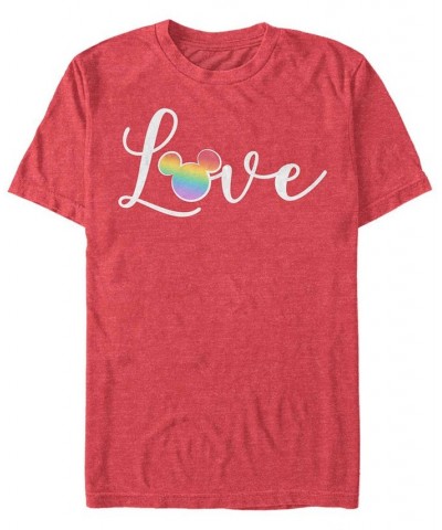 Men's Love And Disney Short Sleeve T-Shirt Red $18.54 T-Shirts