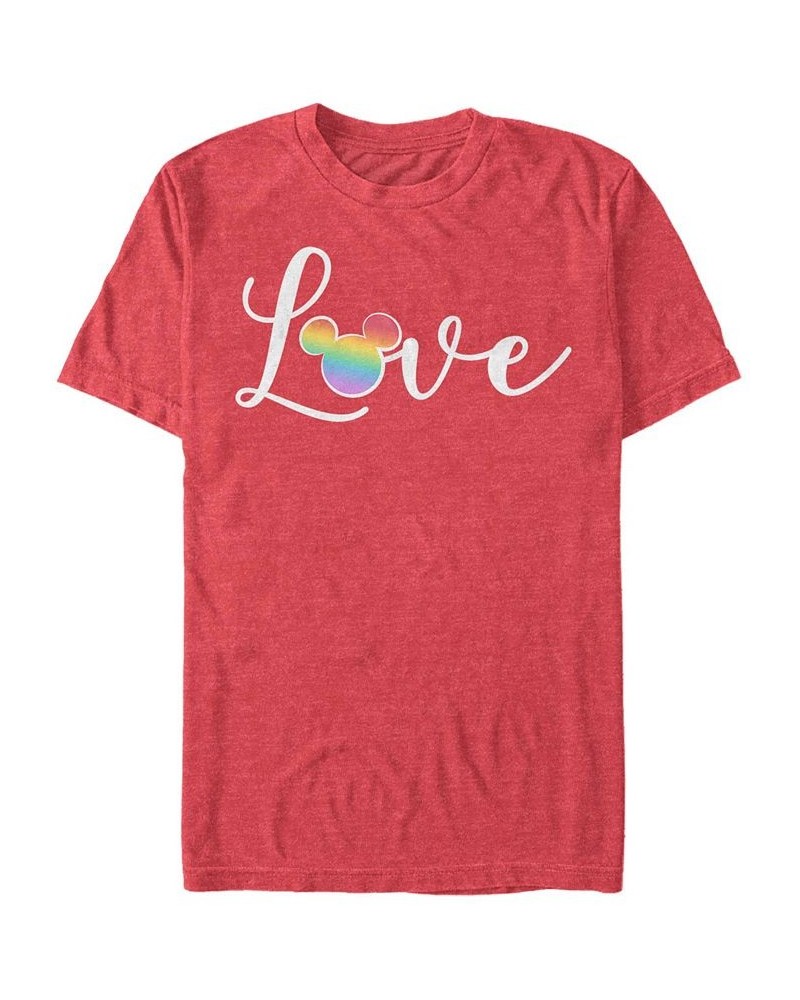 Men's Love And Disney Short Sleeve T-Shirt Red $18.54 T-Shirts