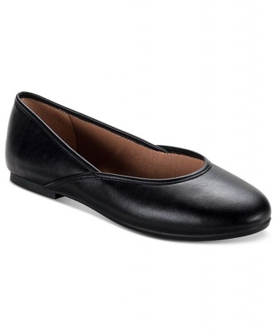 Women's Ameliaa Top-Stitched Ballet Flats Black $27.97 Shoes