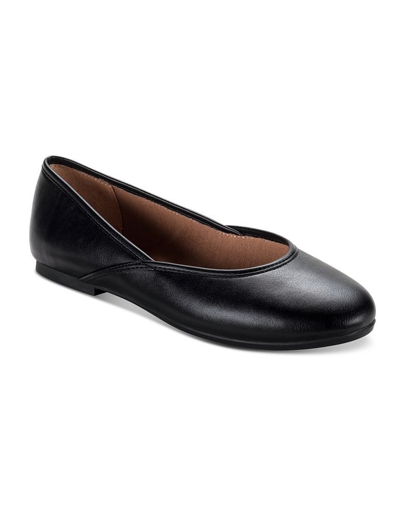 Women's Ameliaa Top-Stitched Ballet Flats Black $27.97 Shoes