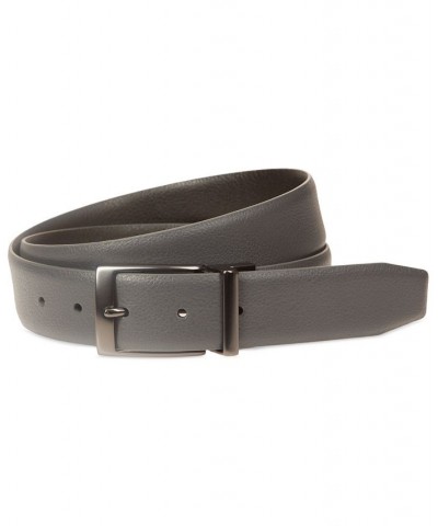 Men's Textured Reversible Leather Belt Gray $27.30 Belts