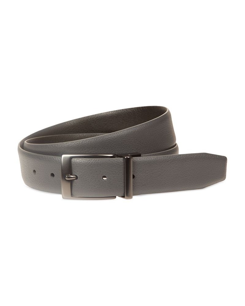 Men's Textured Reversible Leather Belt Gray $27.30 Belts