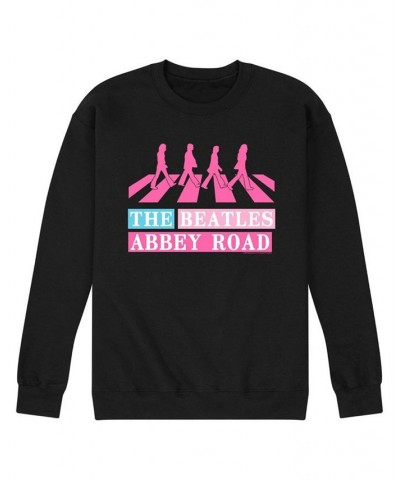 Men's The Beatles Abbey Road Fleece Sweatshirt Black $23.65 Sweatshirt