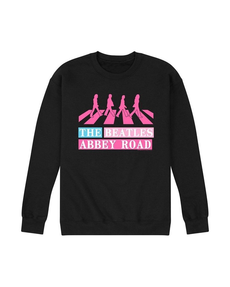 Men's The Beatles Abbey Road Fleece Sweatshirt Black $23.65 Sweatshirt