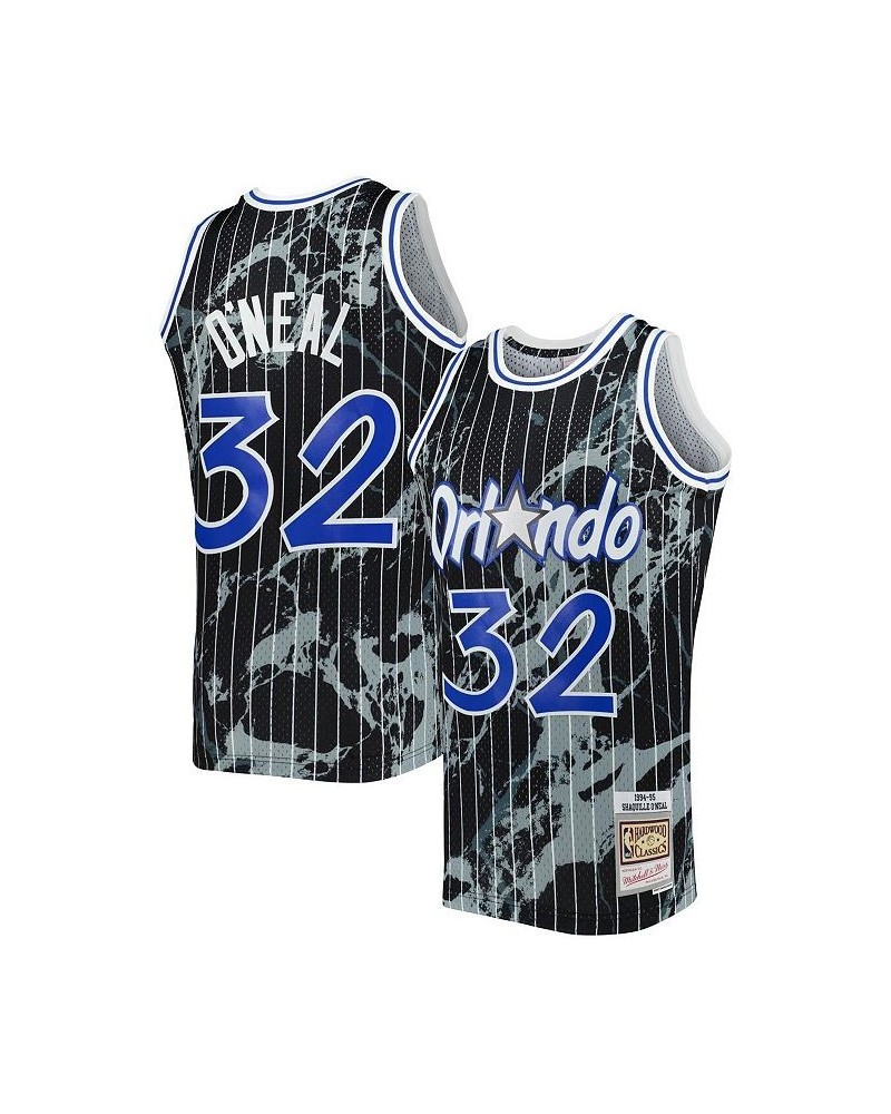 Men's Shaquille O'Neal Black Orlando Magic 1994-95 Hardwood Classics Marble Swingman Jersey $56.70 Jersey