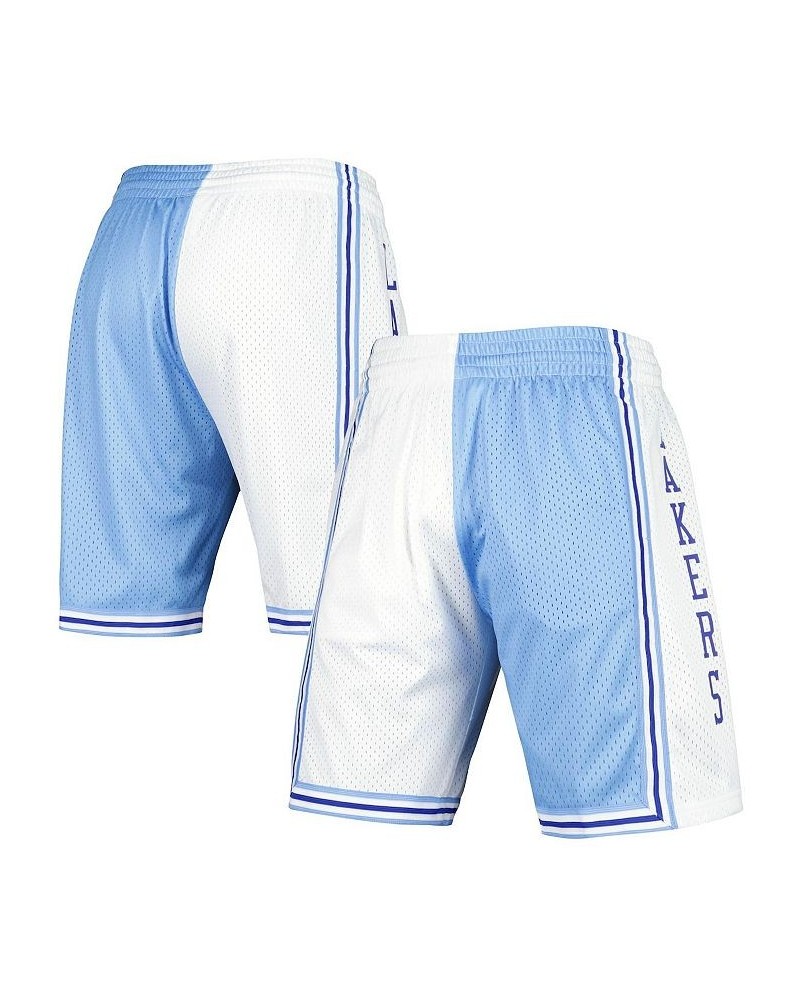 Men's Powder Blue and White Los Angeles Lakers Hardwood Classics 1996 Split Swingman Shorts $39.69 Shorts