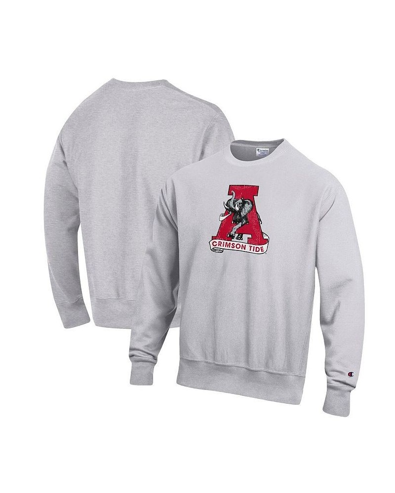 Men's Heathered Gray Alabama Crimson Tide Vault Logo Reverse Weave Pullover Sweatshirt $41.65 Sweatshirt