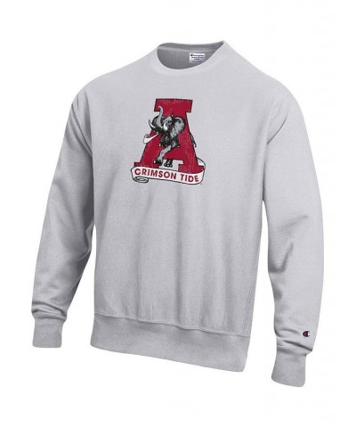 Men's Heathered Gray Alabama Crimson Tide Vault Logo Reverse Weave Pullover Sweatshirt $41.65 Sweatshirt