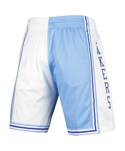 Men's Powder Blue and White Los Angeles Lakers Hardwood Classics 1996 Split Swingman Shorts $39.69 Shorts