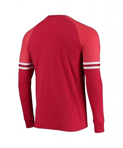 Men's Red Wisconsin Badgers Game Day Sleeve Stripe Raglan Long Sleeve T-shirt $34.79 T-Shirts