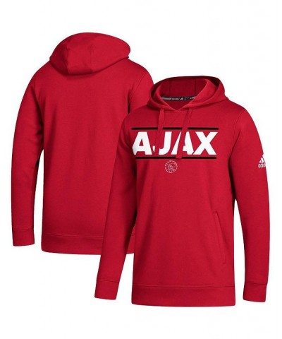 Men's Red Ajax Lockup Pullover Hoodie $30.23 Sweatshirt