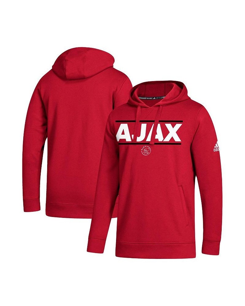 Men's Red Ajax Lockup Pullover Hoodie $30.23 Sweatshirt