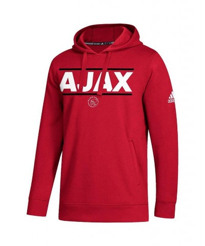 Men's Red Ajax Lockup Pullover Hoodie $30.23 Sweatshirt