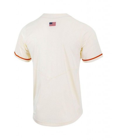 Men's Natural Texas Longhorns Replica Full-Button Baseball Jersey $48.00 Jersey