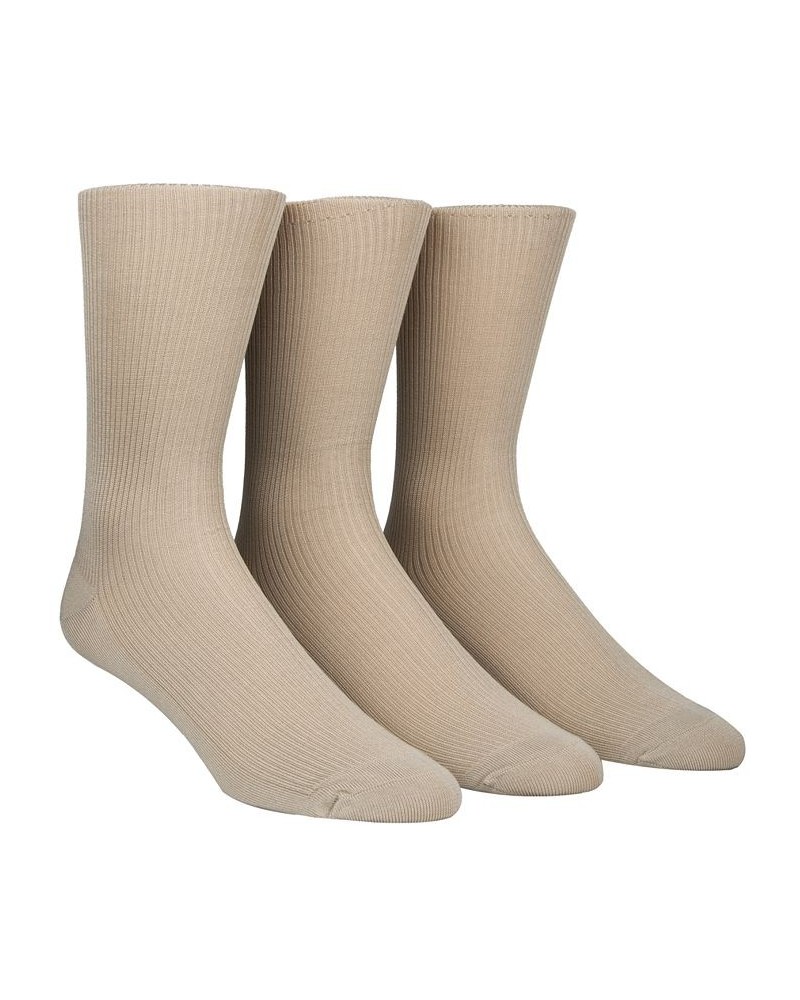 Dress Men's Socks, Non Binding 3 Pack Tan/Beige $10.39 Socks