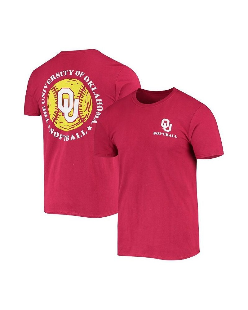 Men's Crimson Oklahoma Sooners Softball Seal T-shirt $14.35 T-Shirts