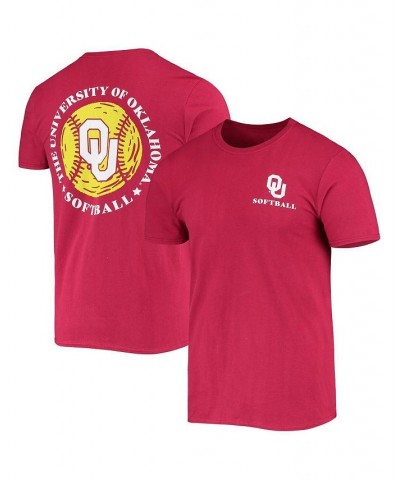 Men's Crimson Oklahoma Sooners Softball Seal T-shirt $14.35 T-Shirts