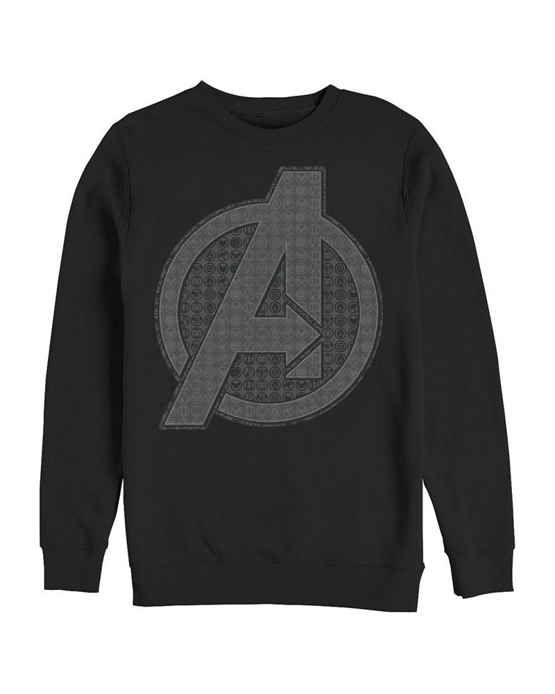 Marvel Men's Avengers Endgame Grayscale Icons Logo, Crewneck Fleece Black $32.44 Sweatshirt