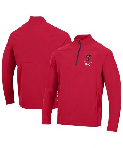 Men's Red Texas Tech Red Raiders Coaches Squad Quarter-Zip Jacket $44.00 Jackets