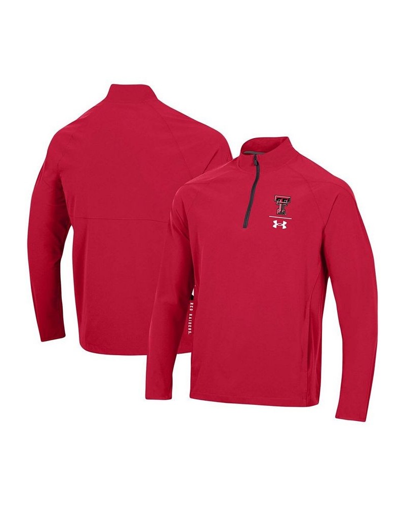 Men's Red Texas Tech Red Raiders Coaches Squad Quarter-Zip Jacket $44.00 Jackets