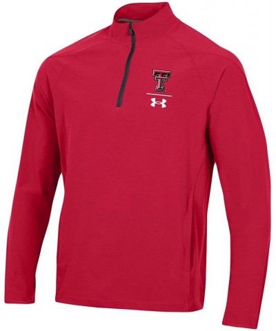 Men's Red Texas Tech Red Raiders Coaches Squad Quarter-Zip Jacket $44.00 Jackets