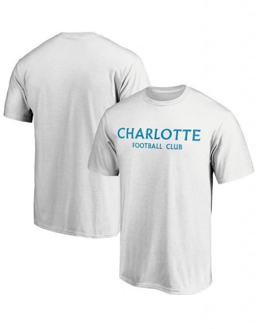 Men's Branded White Charlotte FC Wordmark T-shirt $13.02 T-Shirts