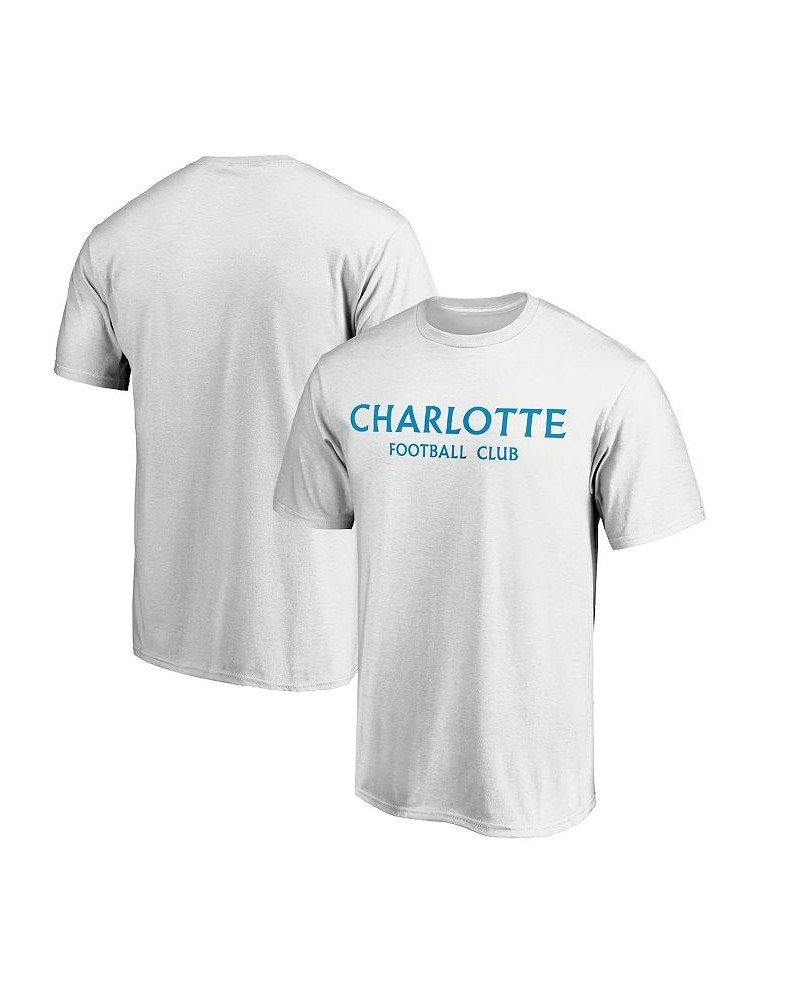 Men's Branded White Charlotte FC Wordmark T-shirt $13.02 T-Shirts