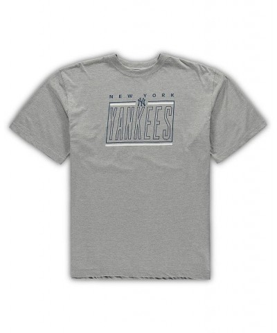 Men's Heathered Gray, Navy New York Yankees Big and Tall T-shirt and Shorts Sleep Set $34.40 Pajama