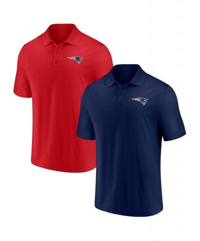 Men's Branded Navy and Red New England Patriots Home and Away 2-Pack Polo Shirt Set $29.67 Polo Shirts