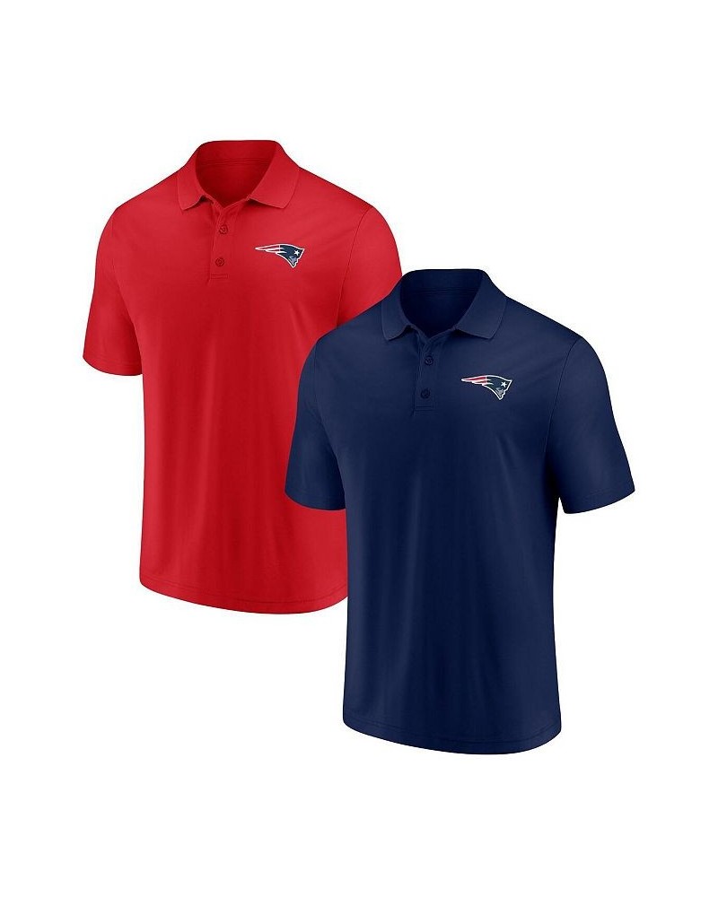 Men's Branded Navy and Red New England Patriots Home and Away 2-Pack Polo Shirt Set $29.67 Polo Shirts