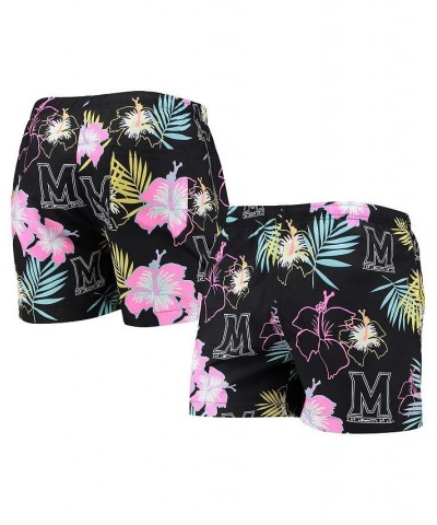 Men's Black Maryland Terrapins Neon Floral Swim Trunks $35.99 Swimsuits