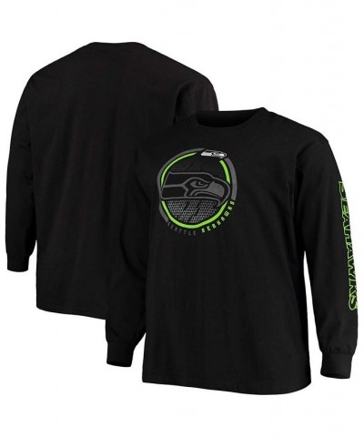 Men's Big and Tall Black Seattle Seahawks Color Pop Long Sleeve T-shirt $23.59 T-Shirts