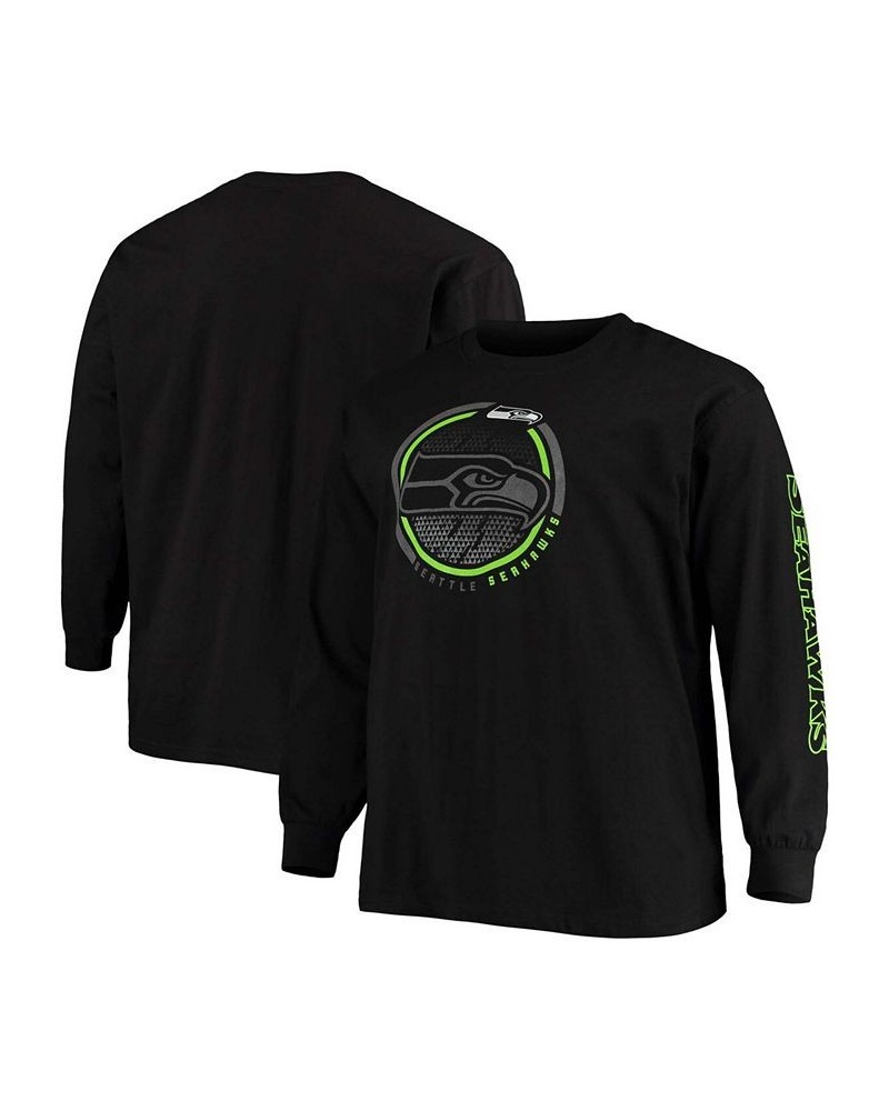 Men's Big and Tall Black Seattle Seahawks Color Pop Long Sleeve T-shirt $23.59 T-Shirts