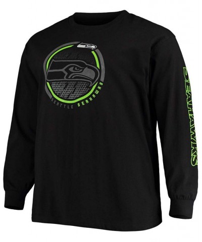 Men's Big and Tall Black Seattle Seahawks Color Pop Long Sleeve T-shirt $23.59 T-Shirts