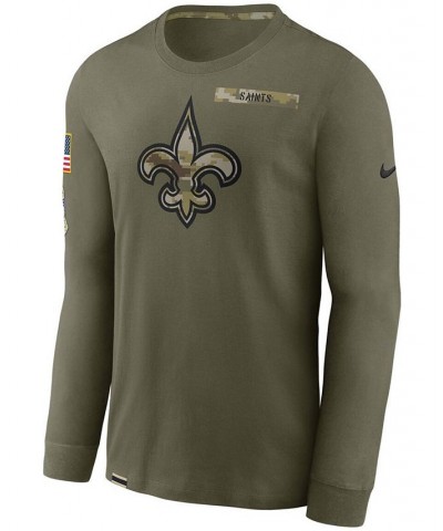 Men's Olive New Orleans Saints 2021 Salute To Service Performance Long Sleeve T-Shirt $25.36 T-Shirts