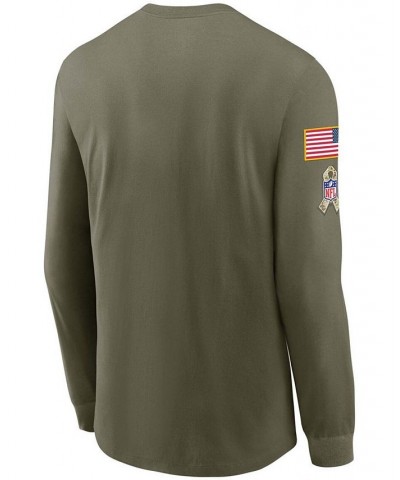 Men's Olive New Orleans Saints 2021 Salute To Service Performance Long Sleeve T-Shirt $25.36 T-Shirts