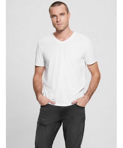 Men's Mason Yoke V-Neck T-shirt White $24.01 T-Shirts