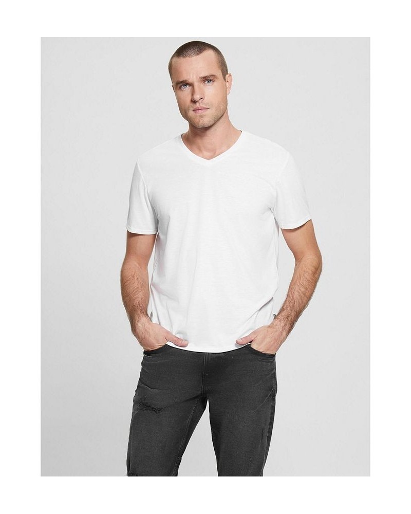 Men's Mason Yoke V-Neck T-shirt White $24.01 T-Shirts