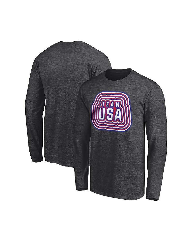 Men's Branded Heathered Charcoal Team USA Our Country Long Sleeve T-shirt $18.80 T-Shirts