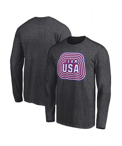 Men's Branded Heathered Charcoal Team USA Our Country Long Sleeve T-shirt $18.80 T-Shirts