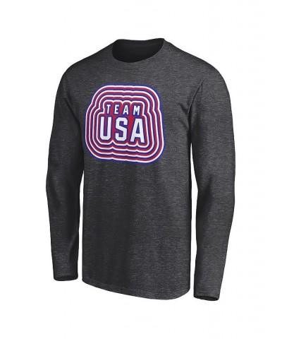 Men's Branded Heathered Charcoal Team USA Our Country Long Sleeve T-shirt $18.80 T-Shirts