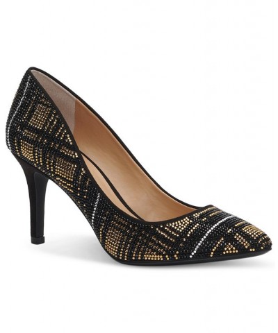 Women's Zitah Embellished Pointed Toe Pumps Gold $35.04 Shoes