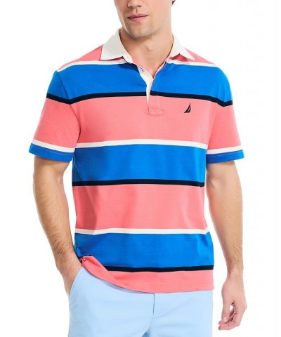 Men's Classic-Fit Rugby Striped Polo Pink $37.59 Polo Shirts