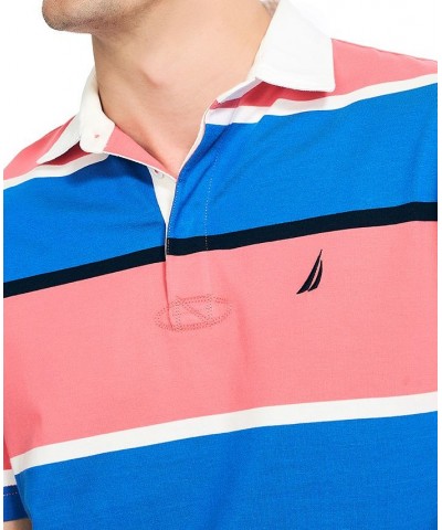 Men's Classic-Fit Rugby Striped Polo Pink $37.59 Polo Shirts