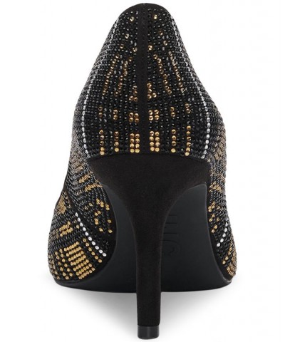 Women's Zitah Embellished Pointed Toe Pumps Gold $35.04 Shoes