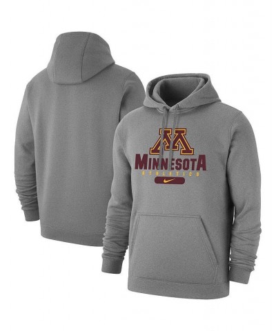 Men's Heathered Gray Minnesota Golden Gophers Big and Tall Club Stack Fleece Pullover Hoodie $36.55 Sweatshirt