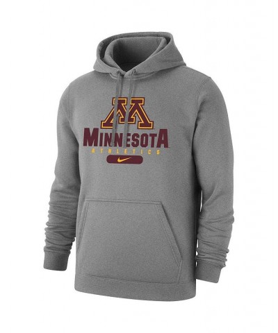 Men's Heathered Gray Minnesota Golden Gophers Big and Tall Club Stack Fleece Pullover Hoodie $36.55 Sweatshirt