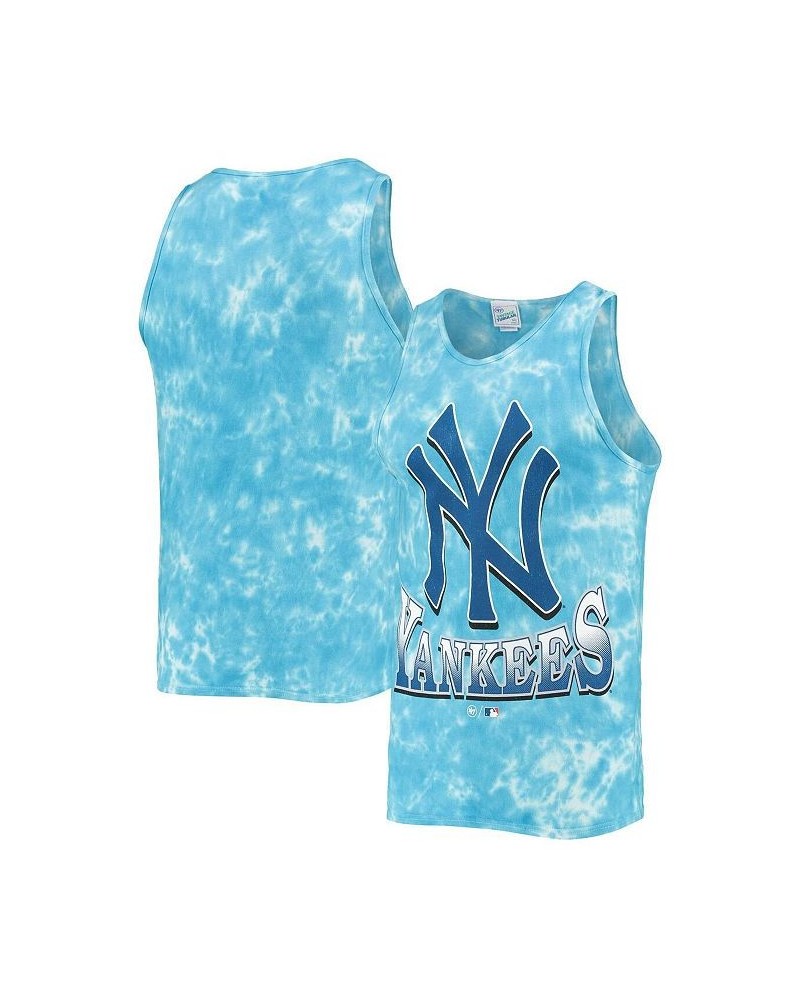 Men's '47 Blue New York Yankees Big Leaguer Tubular Tie-Dye Tank Top $21.00 T-Shirts