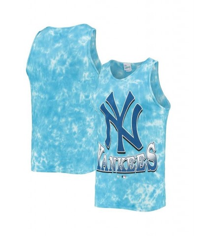 Men's '47 Blue New York Yankees Big Leaguer Tubular Tie-Dye Tank Top $21.00 T-Shirts