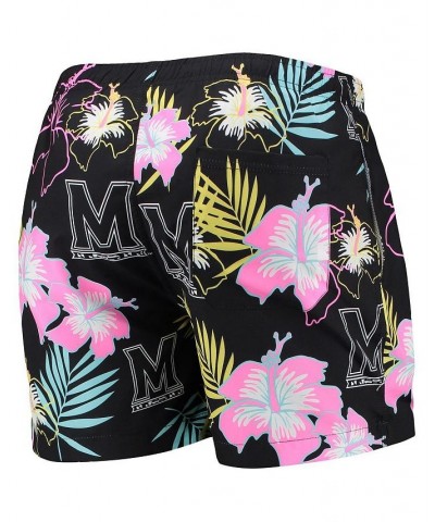 Men's Black Maryland Terrapins Neon Floral Swim Trunks $35.99 Swimsuits